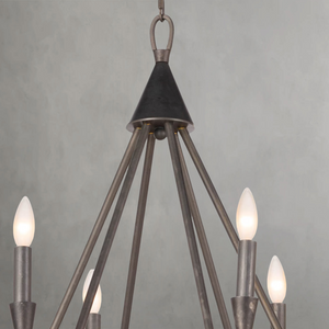 Zinnelle Chandelier, steel in blackened steel - view 5