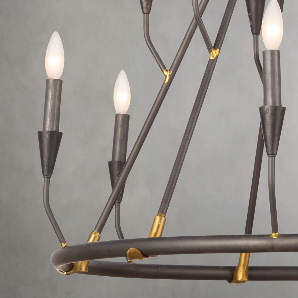 Zinnelle Chandelier, steel in blackened steel - view 6
