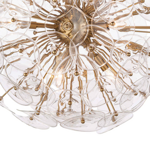 Polara Glass Chandelier Small, in natural brass - view 4