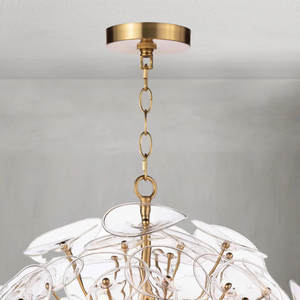 Polara Glass Chandelier Small, in natural brass - view 3