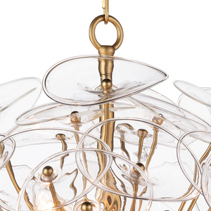 Polara Glass Chandelier Small, in natural brass - view 7