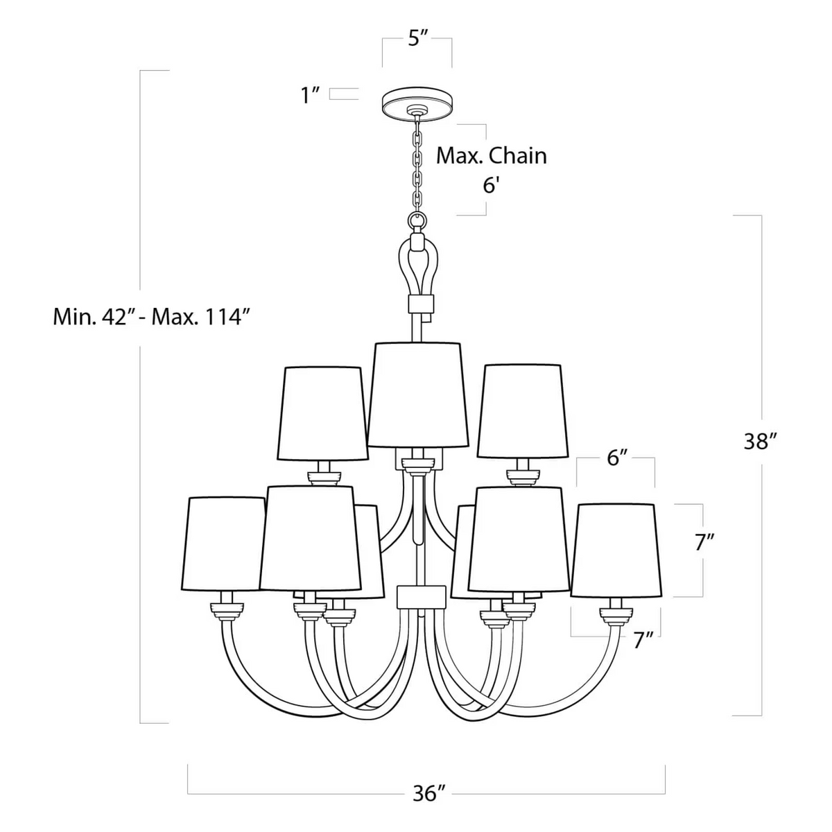 Marina Light Chandelier Large, in natural - view 6