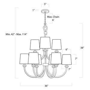 Marina Light Chandelier Large, in natural - view 6