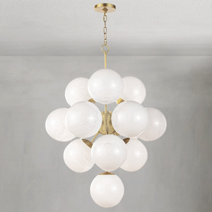 Oceara Chandelier, glass in natural brass - view 2