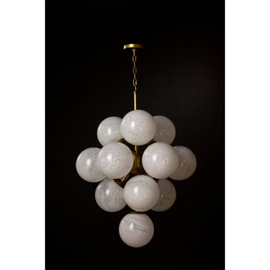 Oceara Chandelier, glass in natural brass - view 7