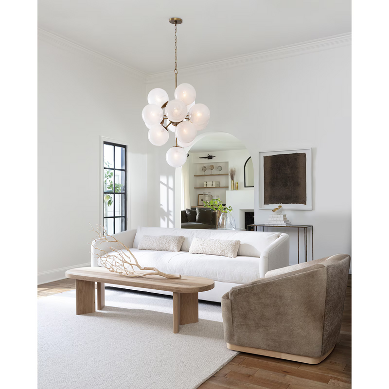 Oceara Chandelier, glass in natural brass - view 9