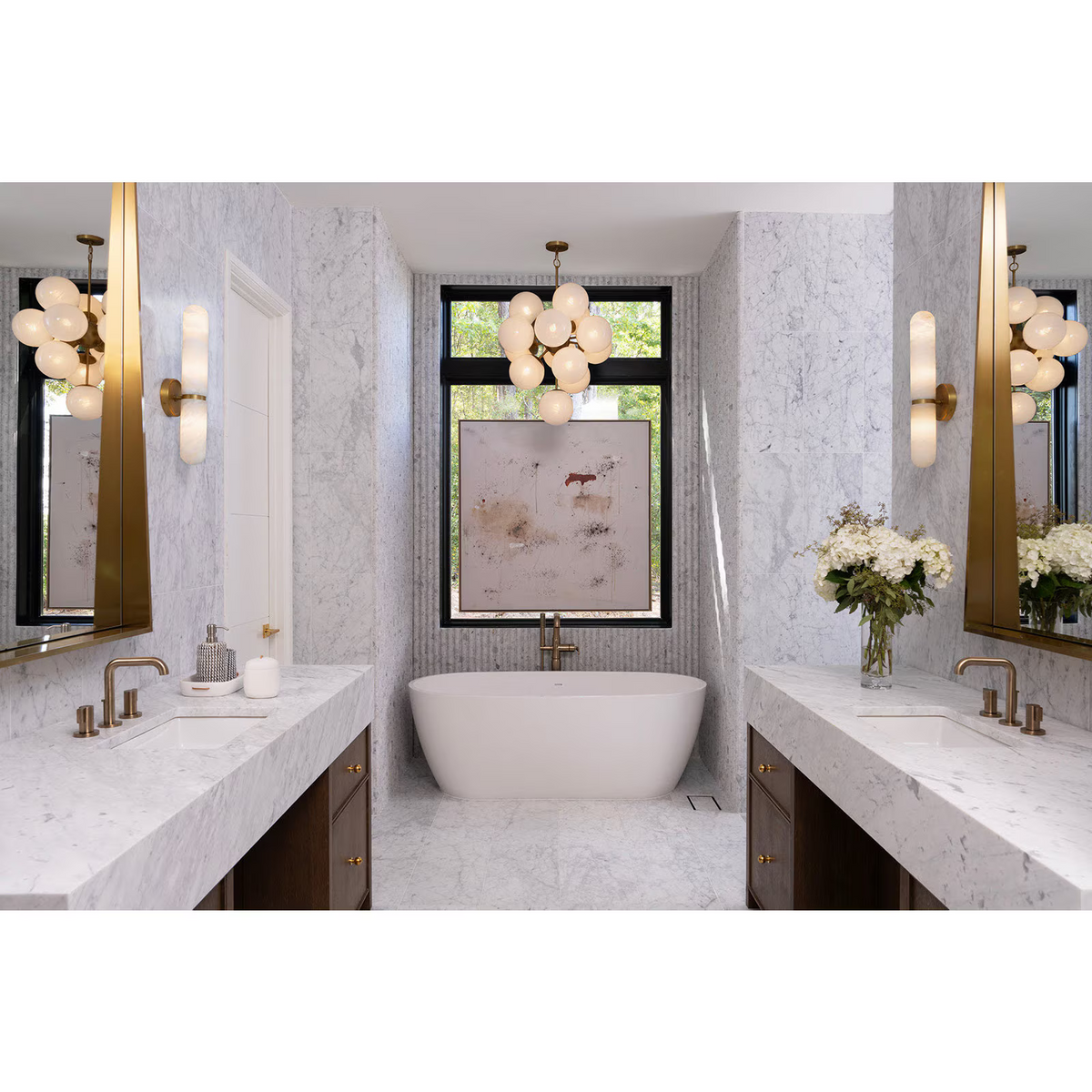 Oceara Chandelier, glass in natural brass - view 10