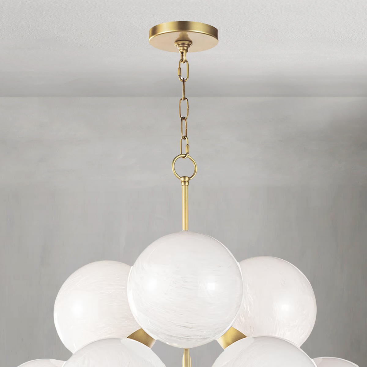 Oceara Chandelier, glass in natural brass - view 3