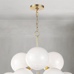 Oceara Chandelier, glass in natural brass - view 3