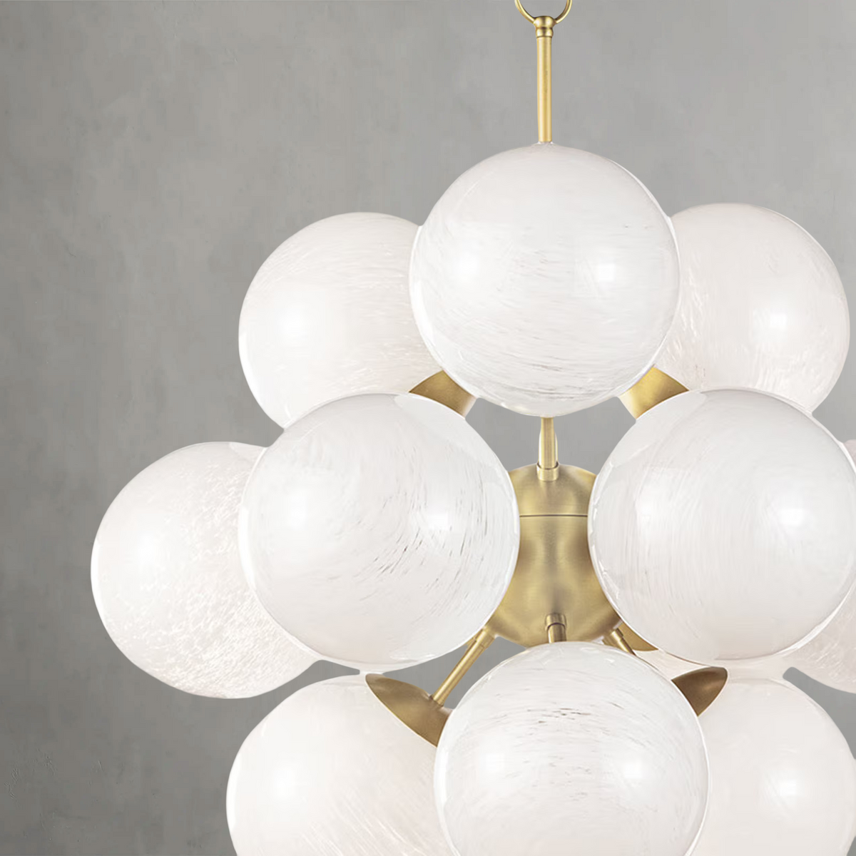 Oceara Chandelier, glass in natural brass - view 4