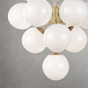 Oceara Chandelier, glass in natural brass - view 5