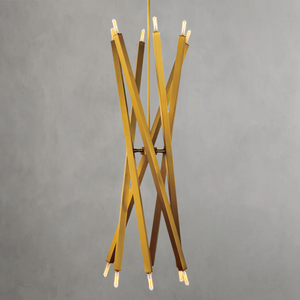 Verith Chandelier, steel in natural brass - view 2