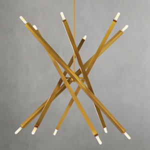 Verith Chandelier, steel in natural brass - view 3