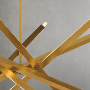 Verith Chandelier, steel in natural brass - view 4