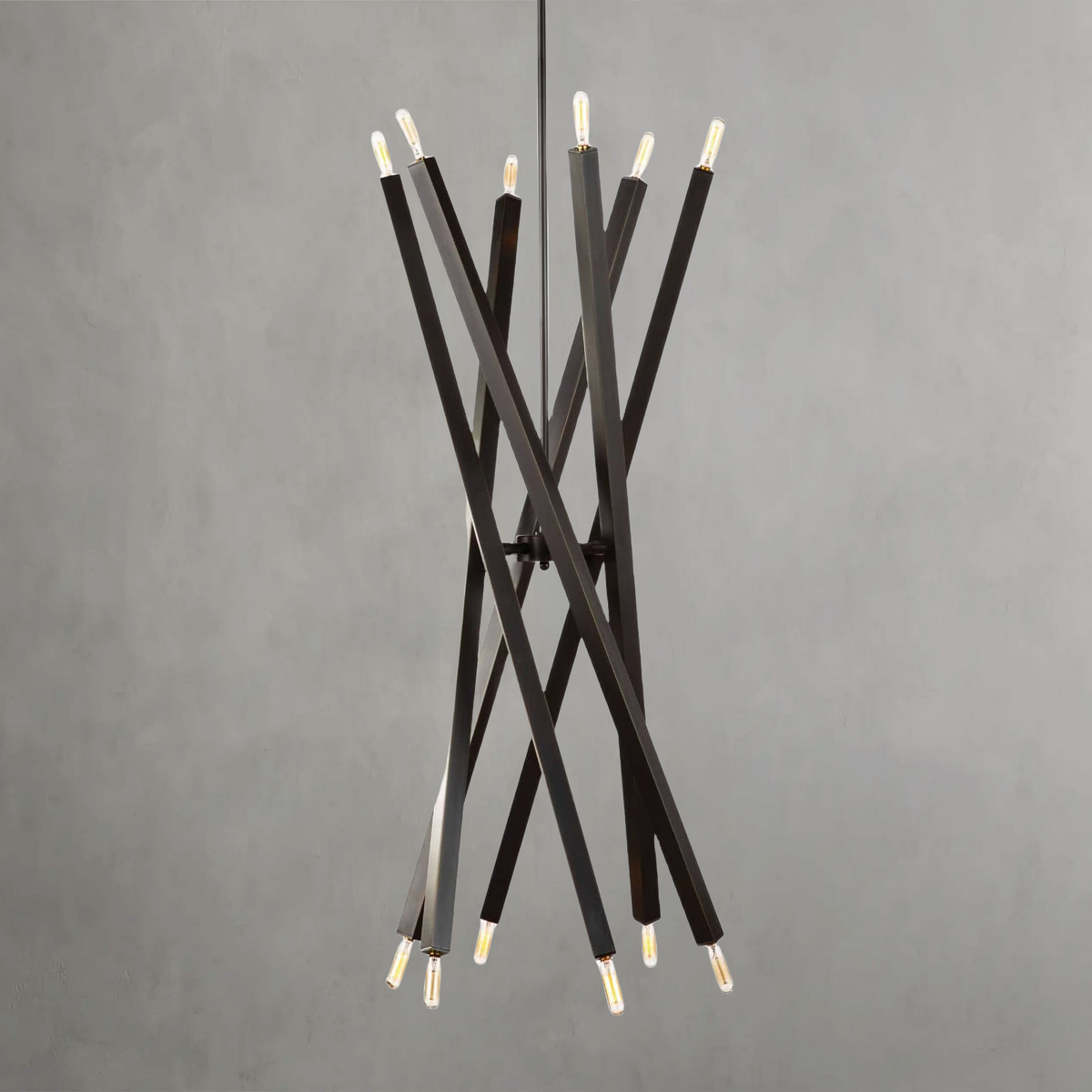 Verith Chandelier, steel in natural brass - view 7