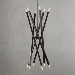 Verith Chandelier, steel in natural brass - view 7