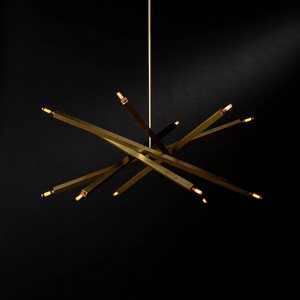 Verith Chandelier, steel in natural brass - view 20
