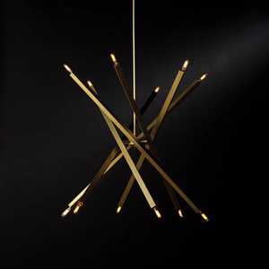 Verith Chandelier, steel in natural brass - view 21