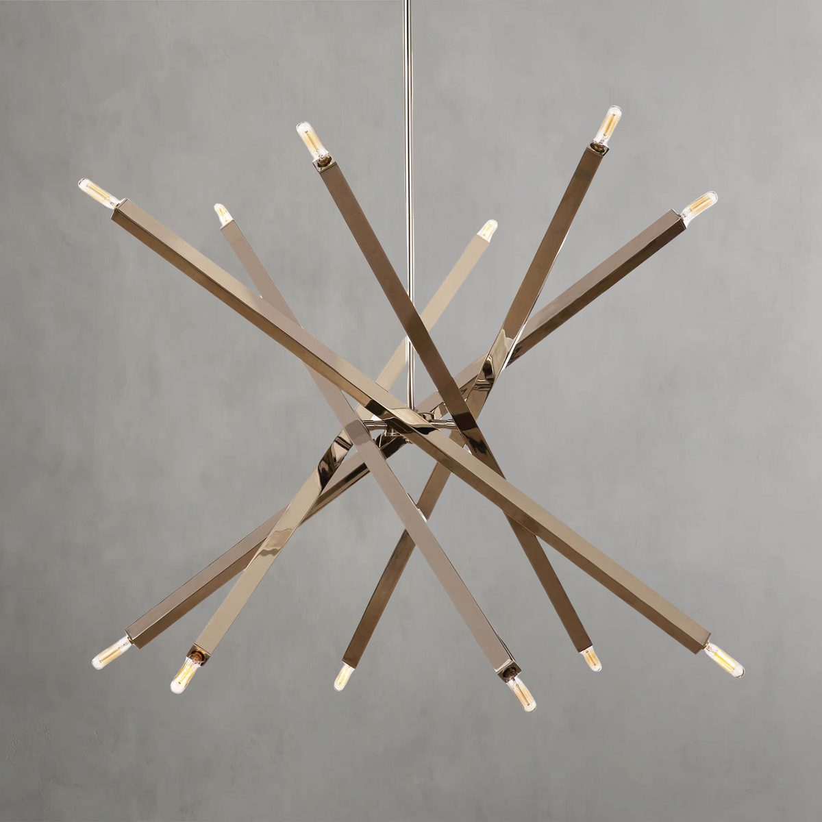Verith Chandelier, steel in natural brass - view 15
