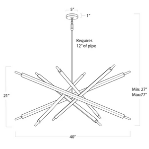 Verith Chandelier, steel in natural brass - view 27