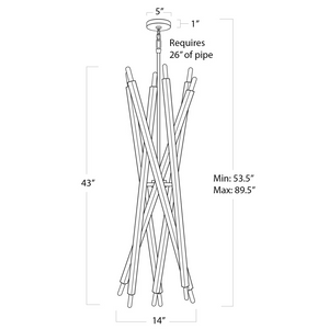 Verith Chandelier, steel in natural brass - view 29