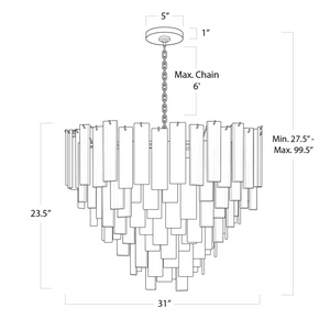 Tidelle Brass Clear Glass Chandelier Large - view 6