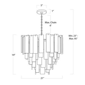 Tidelle Brass Clear Glass Chandelier Small - view 8