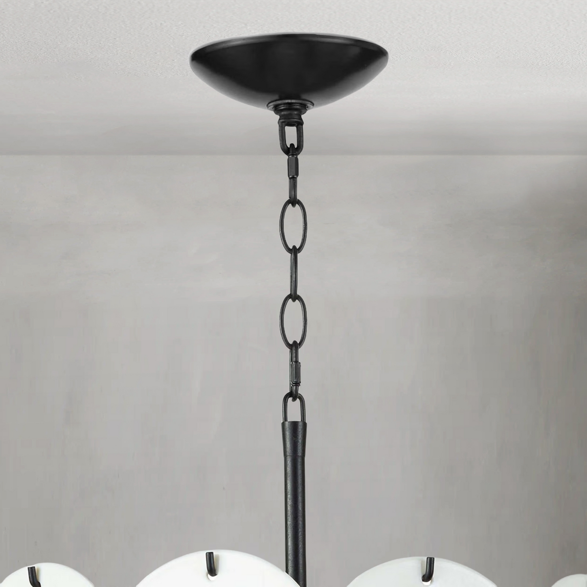 Callith Chandelier, glass in white - view 3