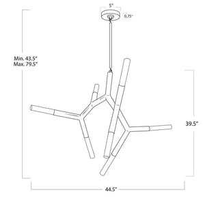 Magnith Chandelier, steel in polished nickel - view 14