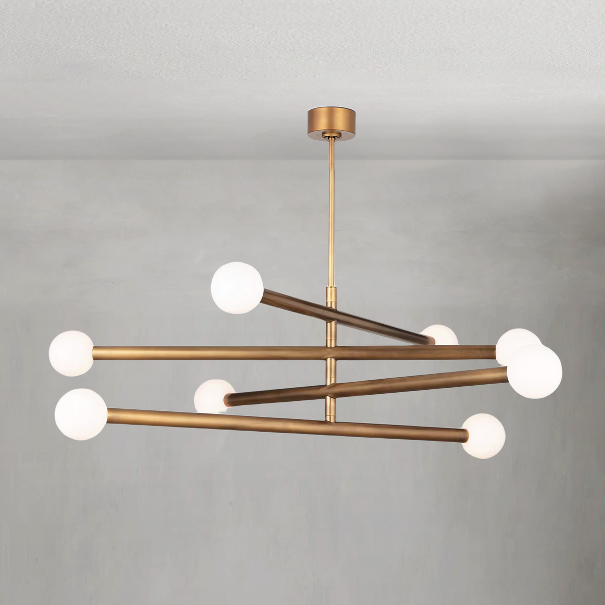 Montclair Chandelier, steel in polished nickel