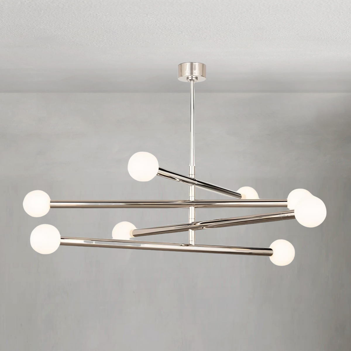 Montclair Chandelier, steel in polished nickel - view 2