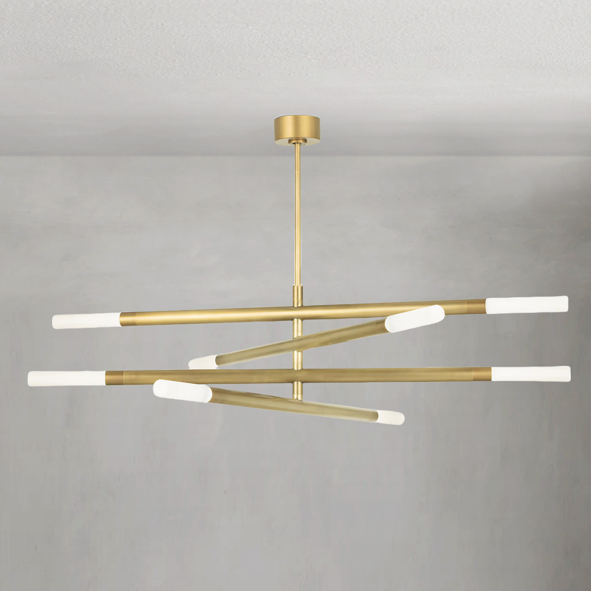 Arinelle Chandelier, steel in natural brass