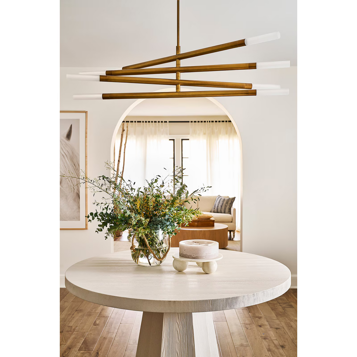 Arinelle Chandelier, steel in natural brass - view 7