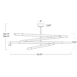 Arinelle Chandelier, steel in natural brass - view 5