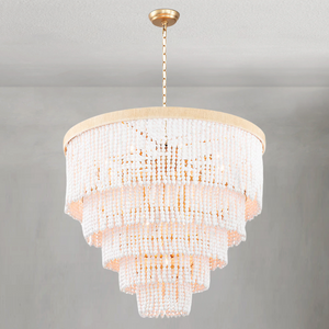 Ocearis Chandelier, wood in white