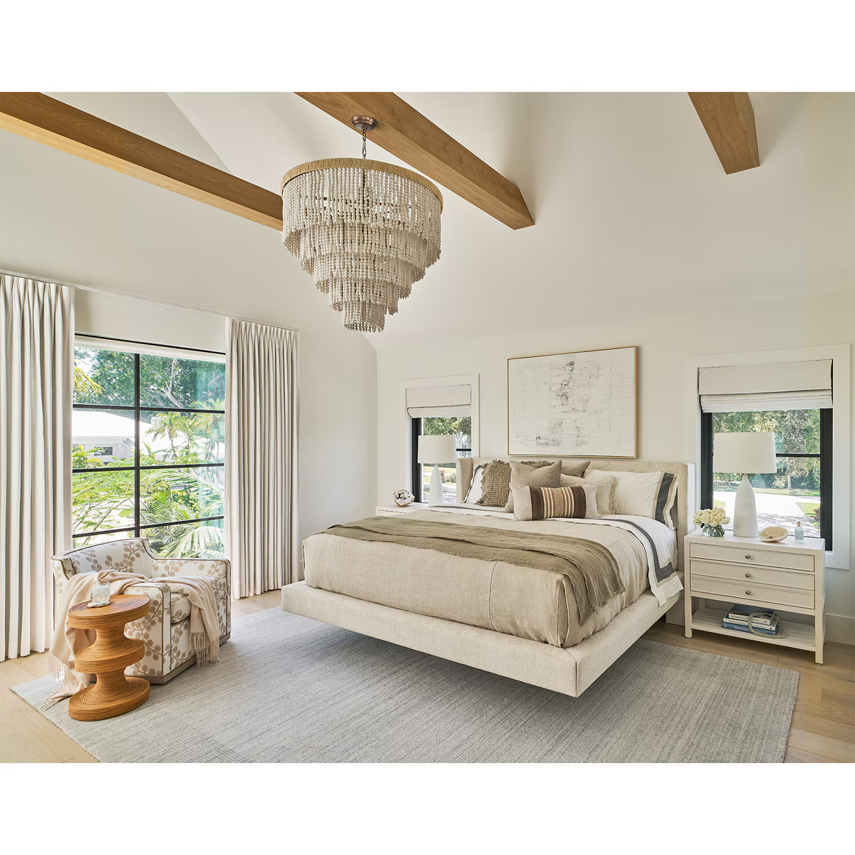 Ocearis Chandelier, wood in white - view 8