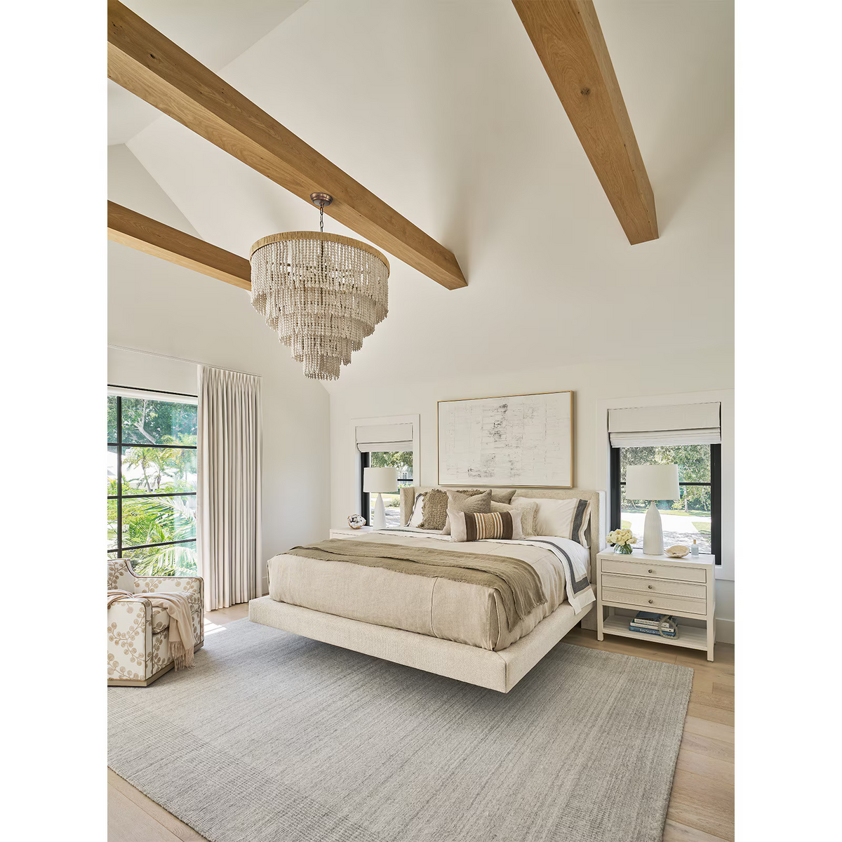 Ocearis Chandelier, wood in white - view 9