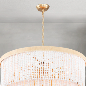 Ocearis Chandelier, wood in white - view 2
