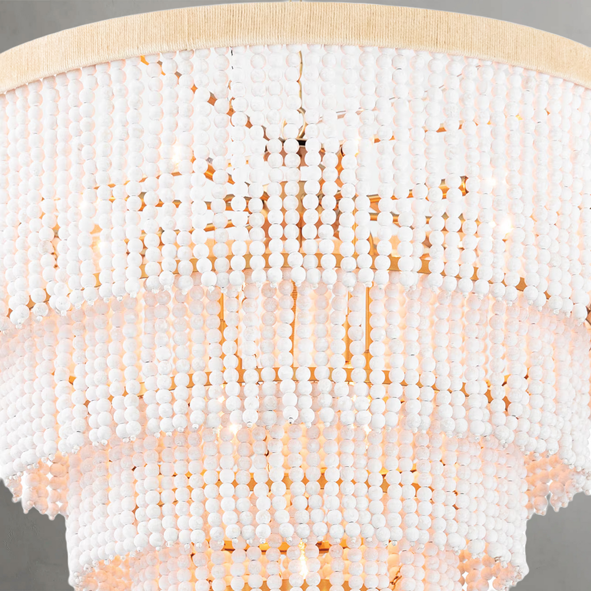 Ocearis Chandelier, wood in white - view 3