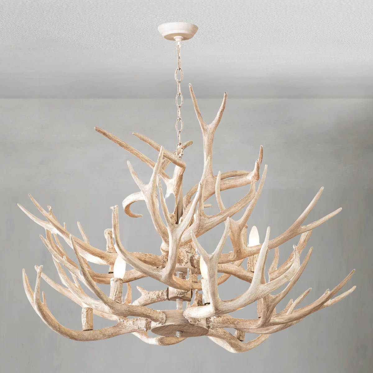 Nautine Antler Chandelier, resin in natural - view 2