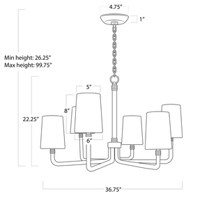 Boracay Chandelier Small, in white - view 6
