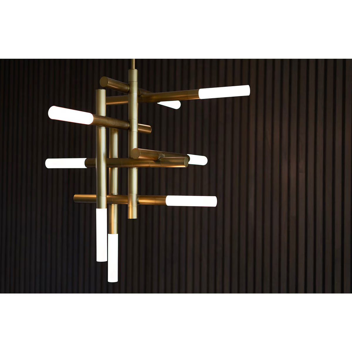 Calliope Chandelier, steel in natural brass - view 8