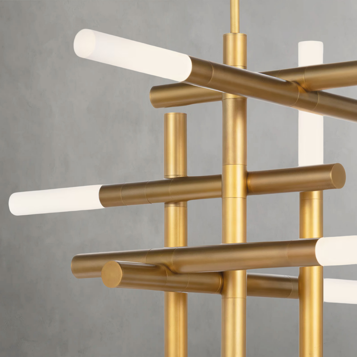 Calliope Chandelier, steel in natural brass - view 5