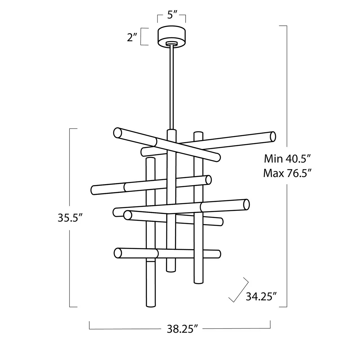 Calliope Chandelier, steel in natural brass - view 15