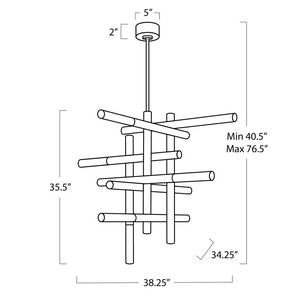 Calliope Chandelier, steel in natural brass - view 15