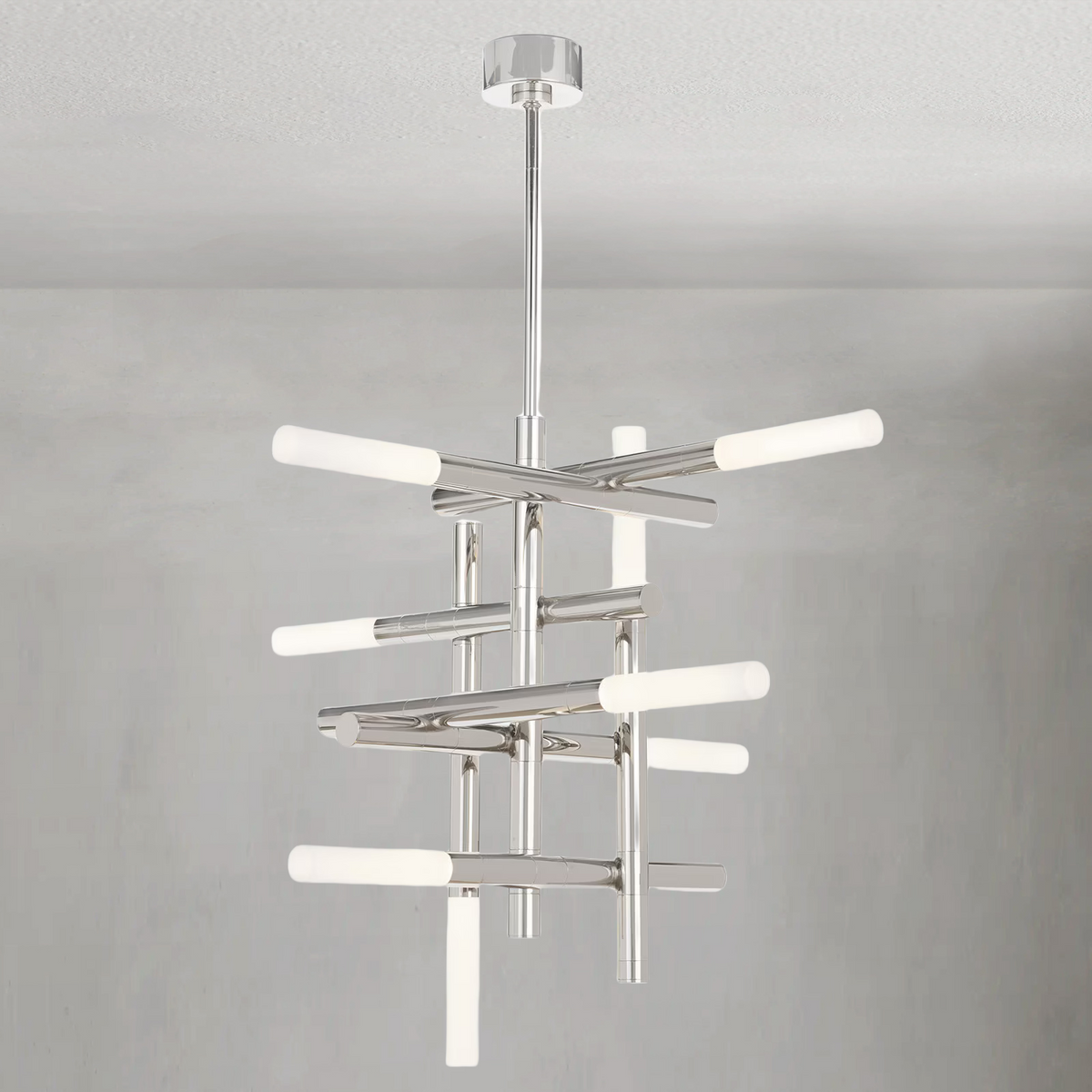 Calliope Chandelier, steel in natural brass - view 2