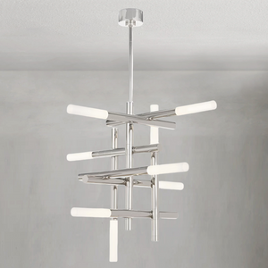 Calliope Chandelier, steel in natural brass - view 2