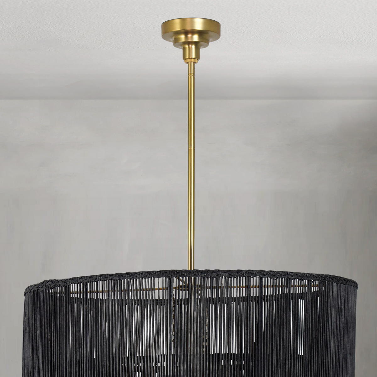 Valmont Black Rattan Chandelier - view 2