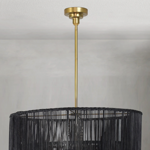 Valmont Black Rattan Chandelier - view 2