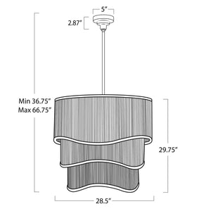 Valmont Black Rattan Chandelier - view 4